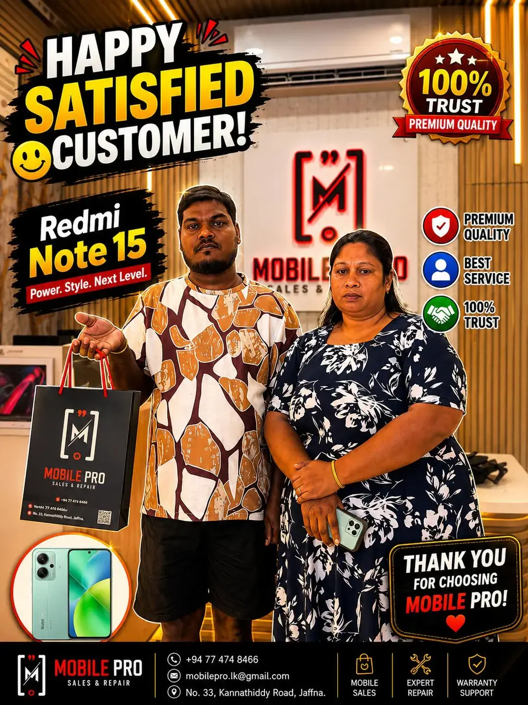 Happy customer with Redmi Note 15