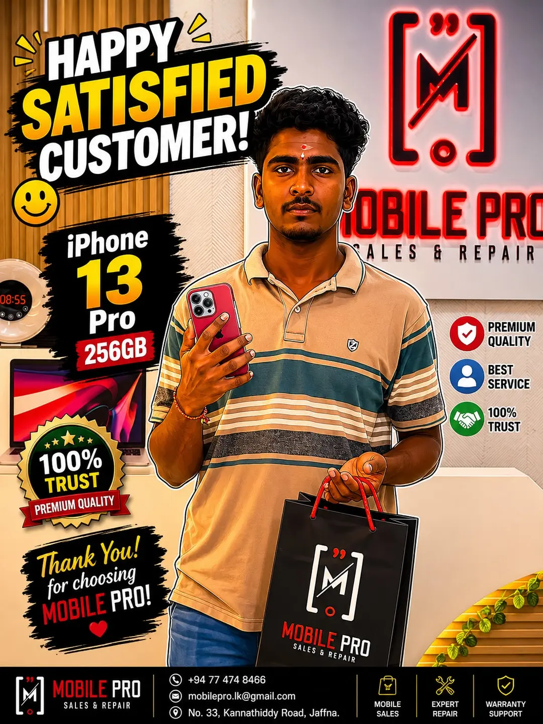 Happy customer with iPhone 13 Pro 256GB